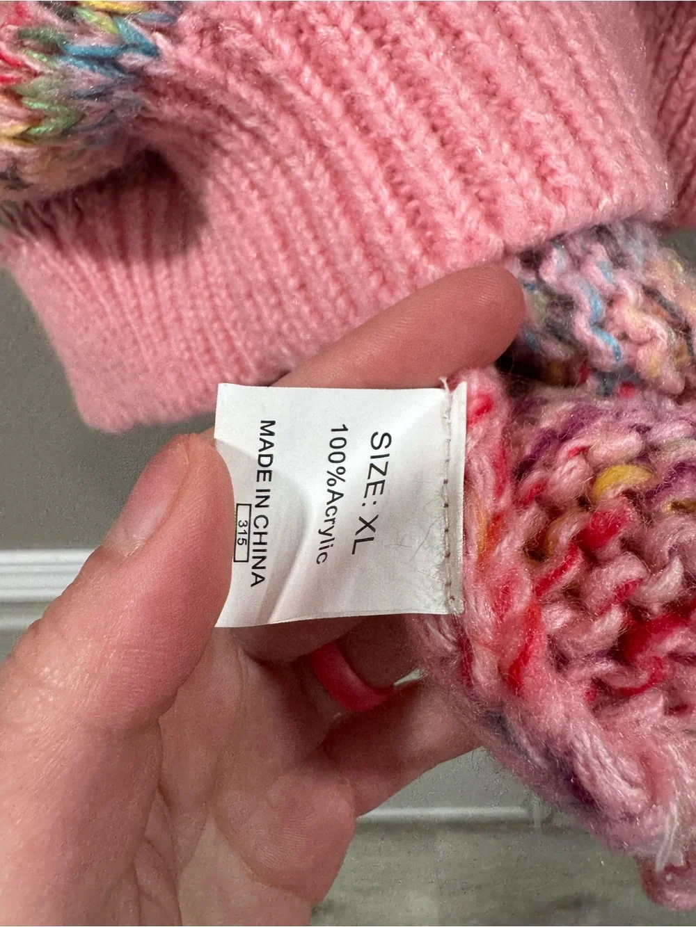 Pink Multicolor Crewneck Knit Sweater - Picture 4 of 6